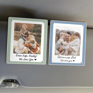 Custom Photo Car Visor Clip, Fathers Day Gift For Dad, Drive Safe Daddy Gift, Husband Gift Drive Safe Sun Visor Clip, Dad Car Accessories