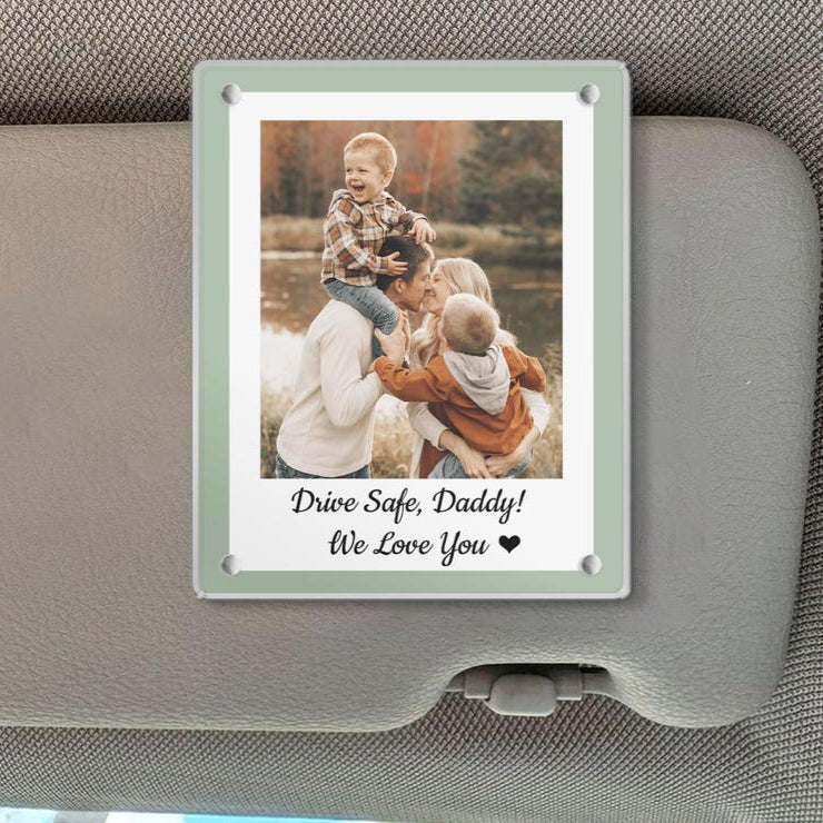 Custom Photo Car Visor Clip, Fathers Day Gift For Dad, Drive Safe Daddy Gift, Husband Gift Drive Safe Sun Visor Clip, Dad Car Accessories