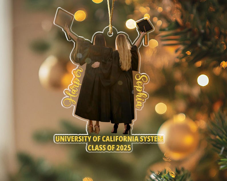 Custom Graduation Photo Ornament, Class of 2025 Ornament, High School Graduation Gift For Daughter, College Graduated Gift, Gift For Her