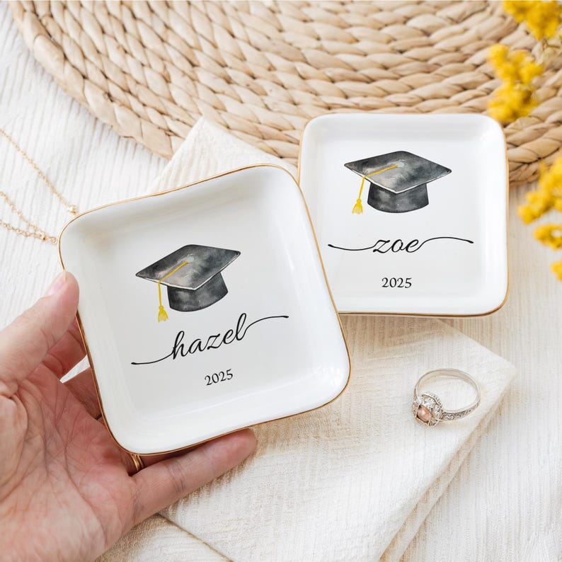 Personalized Graduation Ring Dish, Class of 2025, Jewelry Dish, Custom Gifts, Gift for Friend, Graduation Gift For Her, Senior 2025