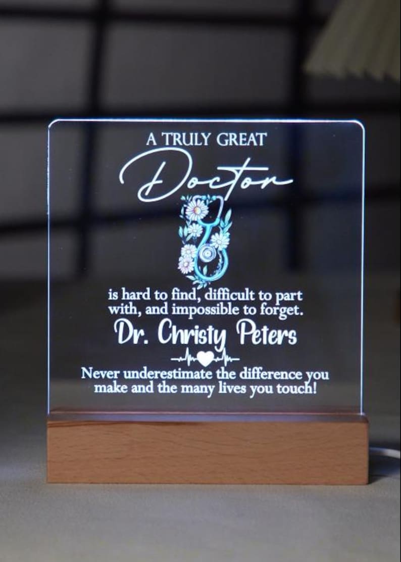 Personalized Custom Acrylic Plaque, Doctor Mom Gift, Appreciation Gift, Graduation Gift, Farewell Gift, Best Doctor Ever, Thank You Gifts