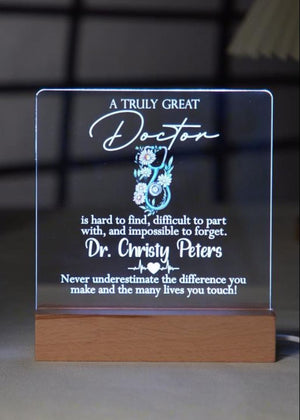 Personalized Custom Acrylic Plaque, Doctor Mom Gift, Appreciation Gift, Graduation Gift, Farewell Gift, Best Doctor Ever, Thank You Gifts