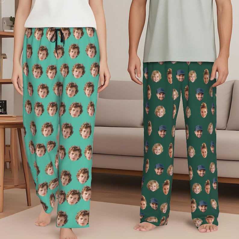 Custom Face Pajama Pants, Best Dad Ever, Funny Father s Day Gift, Personalized Photo Pajamas for Men & Women, Pajama Pants with baby face