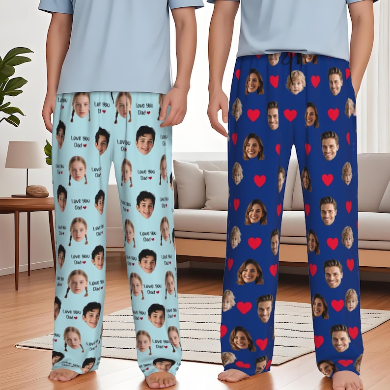 Custom Face Pajama Pants, Best Dad Ever, Funny Father s Day Gift, Personalized Photo Pajamas for Men & Women, Pajama Pants with baby face