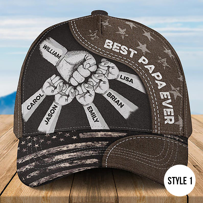 Personalized Best Papa Ever Classic Cap, Adjustable Comfortable Dad Hat, Father s Day Gift for Papa