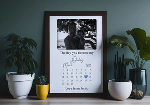 The day you became my daddy father's day birth date wood sign 2 layers, special keepsake for daddy, gift for dad, first fathers day gift