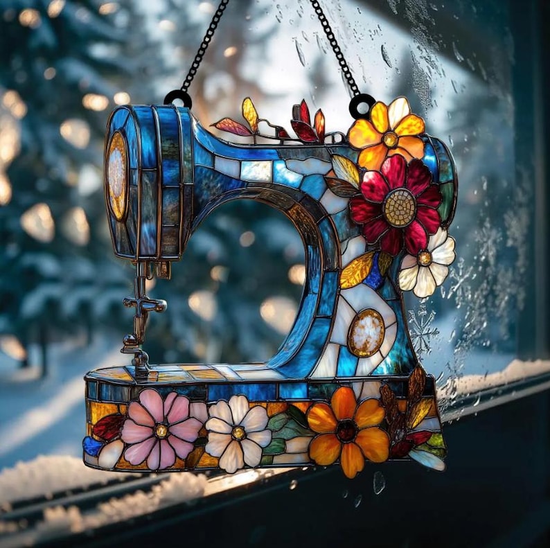 Sewing Machine Acrylic Suncatcher, Quilting Sign For Sewing Room Decor, Sewing Lover Suncatcher, Quilter Gift, Sewer Gifts, Sewer Decor