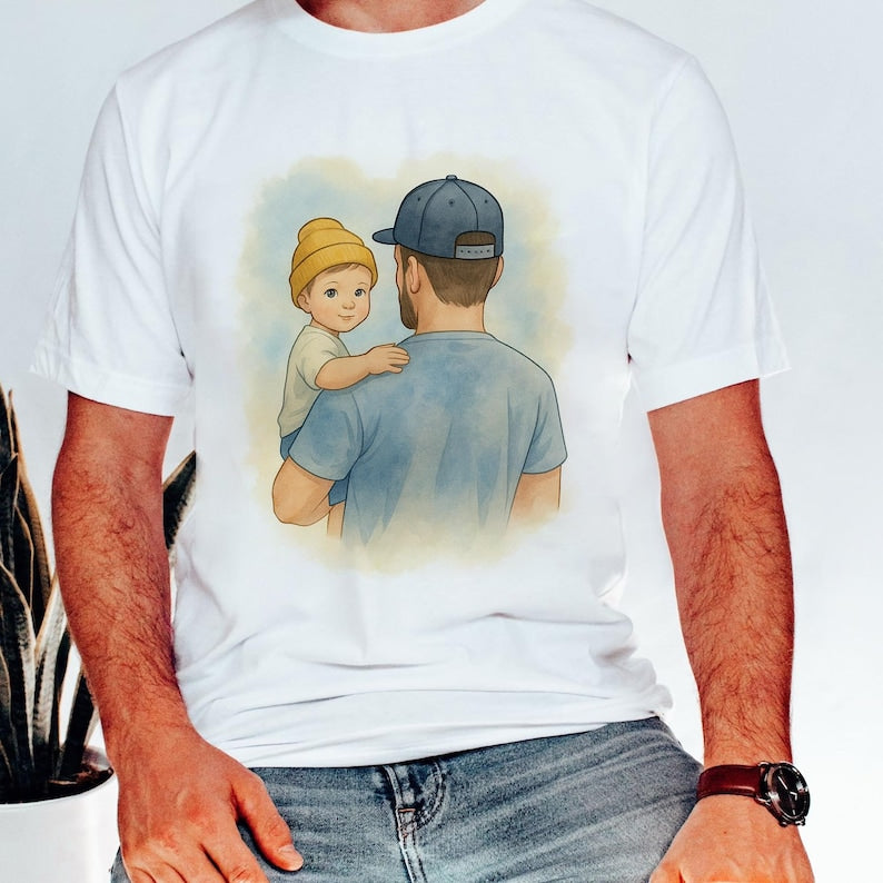 Custom Photo Shirt For Dad, Fathers Day Gifts, Father's Day Shirt, Personalized Dad Portrait Shirt, Dad Birthday Gifts, Gift for Husband