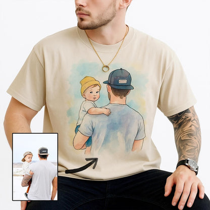 Custom Photo Shirt For Dad, Fathers Day Gifts, Father's Day Shirt, Personalized Dad Portrait Shirt, Dad Birthday Gifts, Gift for Husband