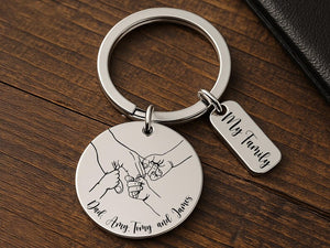 Personalised Daddy Keyring, Engraved Gift for Dad from Kids, Custom Father s Day Gift, New Dad Present, Daddy Birthday Keychain for Him