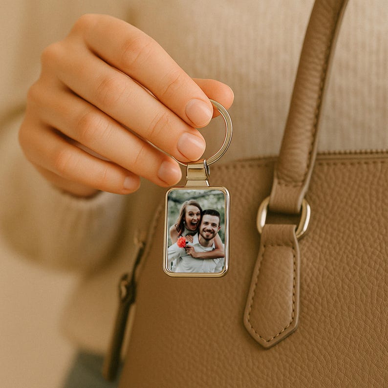 Personalized Photo Keychain, Custom Picture Keychain, Photo Gifts, Personalized Keychain Gift, Anniversary Gift, Unique Couples Gift