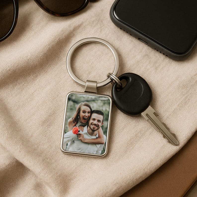 Personalized Photo Keychain, Custom Picture Keychain, Photo Gifts, Personalized Keychain Gift, Anniversary Gift, Unique Couples Gift
