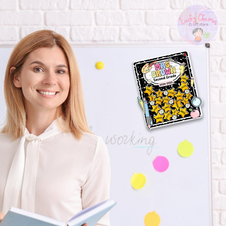 Teacher Appreciation Gift, Custom Teacher Shaker Magnet, Teacher Gifts, Teacher Magnet, Composition Notebook Magnet, Refrigerator Magnets