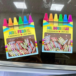 Custom Teacher Crayon Magnet, Teacher Appreciation Gifts, Custom Teacher Gifts Magnet, Thank You Gift, Crayon Shaker Magnet With Kids Names