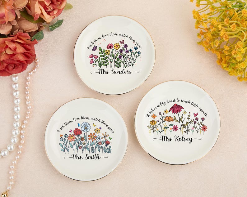 Teacher Appreciation Gift, Custom Jewelry Dish Teacher Gift, Gifts for Teachers, End of Year Gift, Thank You Teacher Gifts, Back to School