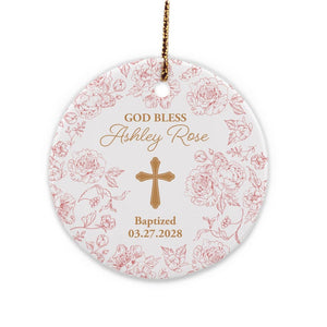 Baptism Ornament, First Communion, Confirmation Ornament, Religious Keepsake Gift, Goddaughter Gift, Godson Gift, Personalized Baptism Gift