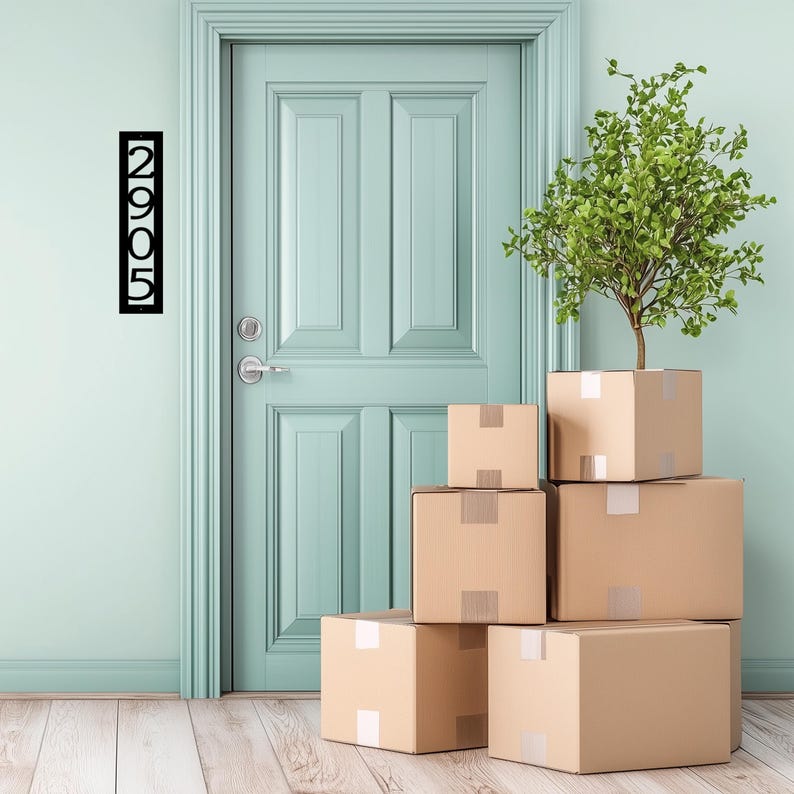 Custom Address Marker - Vertical House Number - Metal Address Sign