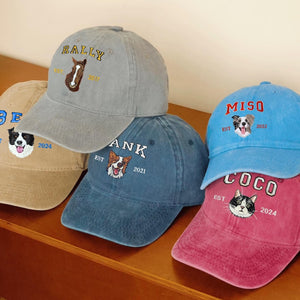 Custom Dog Baseball Trucker Cap Birthday Gift For Her Custom Embroidered Dog Hat Custom Cat Hat Personalized Vintage Baseball Dog Mom Hat