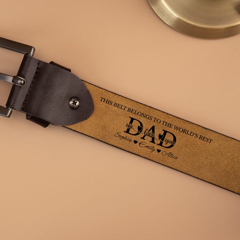 Custom Leather Belt for Dad, Personalized Dad Leather Belt, Father's Day Gifts, Funny Gift for Dad, Grandpa, Husband, Engraved Men's Belt