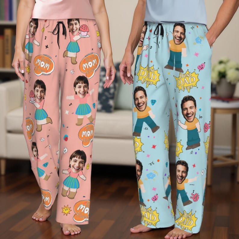 Custom Father's Day Gifts, Custom Photo Pajama Pants, Best Dad Ever Pajama Pants, Funny Gifts for Dad, Gifts for Grandpa, Gifts For Fathers