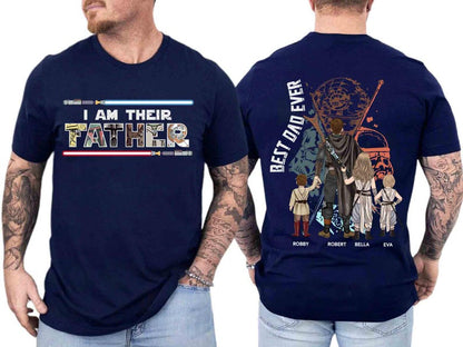 Star Wars Dad Shirt, Custom Father's Day Shirt with Kids Name, I Am Their Father Custom Tee, Best Dad Ever Gift Shirt