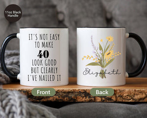 40th Birthday Gift for Women, 40th Birthday Mug, Personalized Birthday Gifts Funny 40th Mug 1985, Custom Gift For 40 Year Old Women