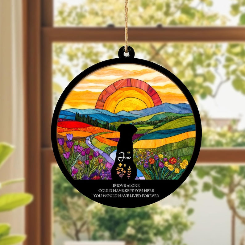 Personalized Loss Of Dog Sympathy Suncatcher, Dog Memorial Gift, Pet Memorial Suncatcher, Loss of Dog Gift, Dog Remembrance Gift