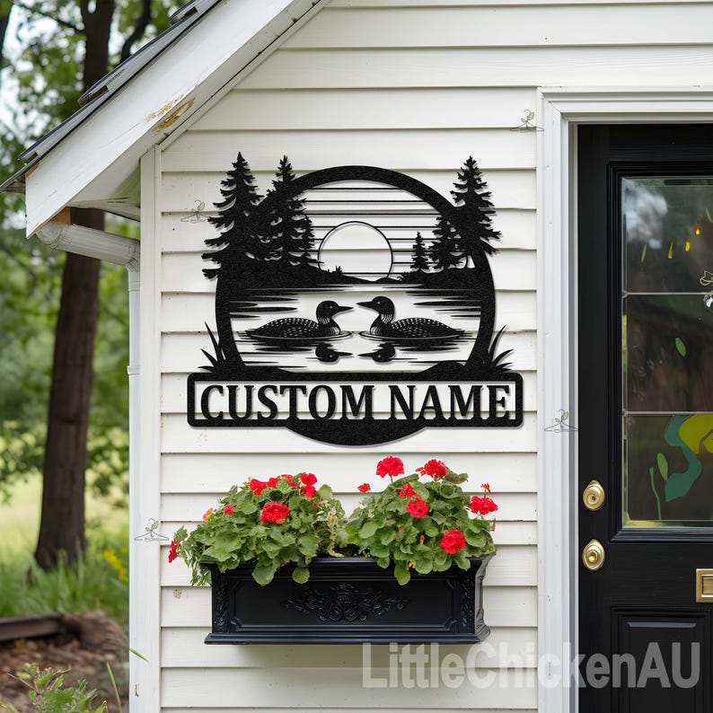 Custom Lake Metal Sign, Personalized Name Lake Decor, Lake Decor Metal Hanging Sign, Cabin Lake House Decor, Lover Gift, Decor