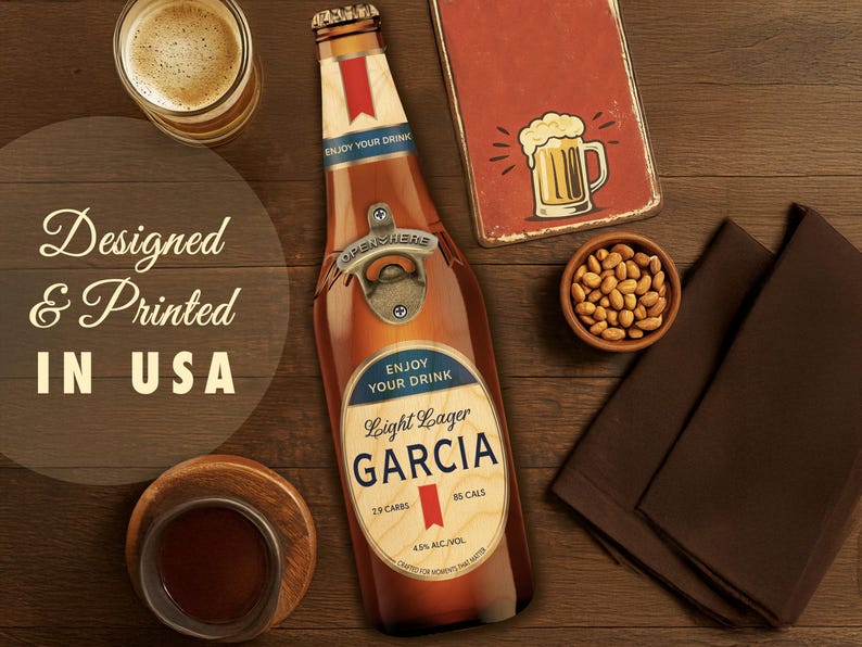 Custom Beer Bottle Opener Wall Sign, Man Cave Bar Decor, Father's Day Gift, Groomsman Gift, Home Bar Accessories, Gift for Dad, Beer Gift