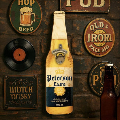 Custom Beer Bottle Opener Wall Sign, Man Cave Bar Decor, Father's Day Gift, Groomsman Gift, Home Bar Accessories, Gift for Dad, Beer Gift