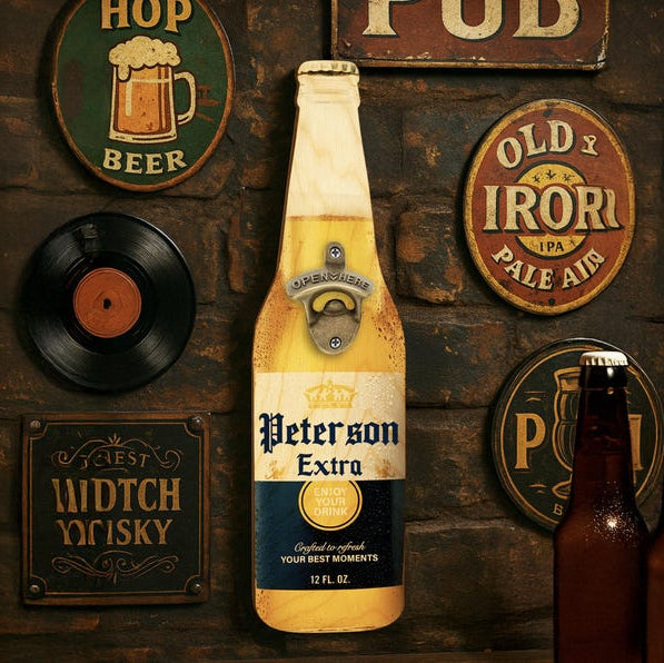 Custom Beer Bottle Opener Wall Sign, Man Cave Bar Decor, Father's Day Gift, Groomsman Gift, Home Bar Accessories, Gift for Dad, Beer Gift