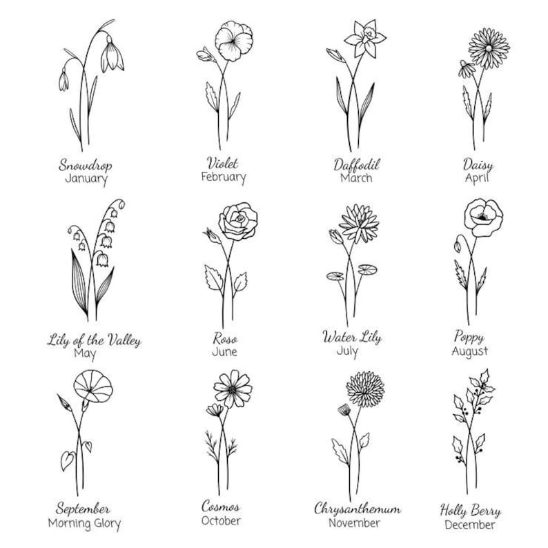 Engraved Birth Flower Coffee Mug: Personalized Pottery Gift