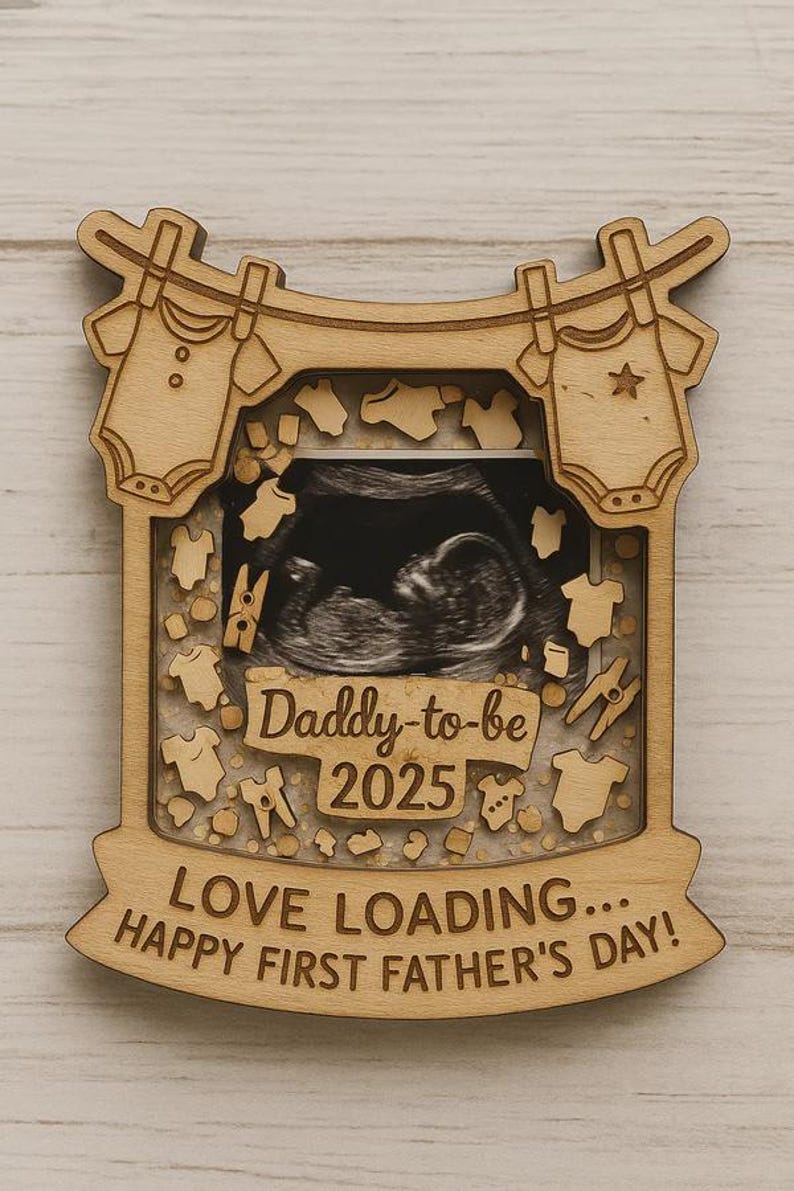 First Father s Day Gift from Bump Ultrasound Photo Magnet for New Dad, Expecting Dad, or Husband from Wife