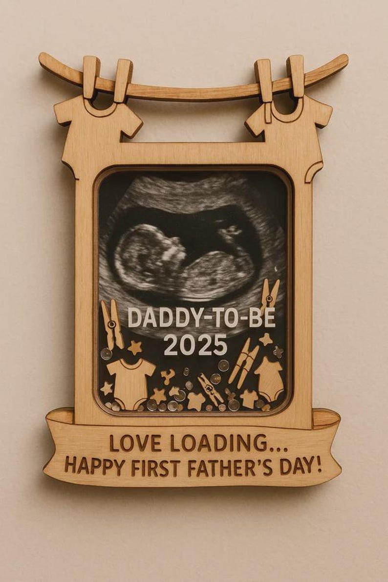 First Father s Day Gift from Bump Ultrasound Photo Magnet for New Dad, Expecting Dad, or Husband from Wife