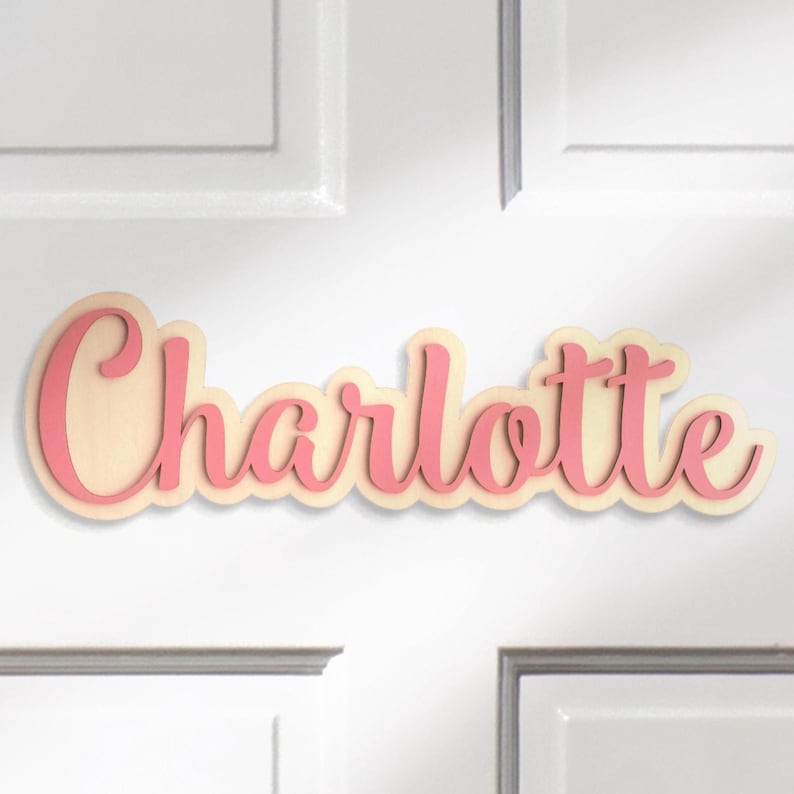 Custom Kids Door Name Sign, Personalized Wooden Wall Decor, Christmas Gift for Kids, Playroom Name Sign