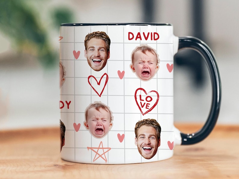 Custom photo coffee mug, Personalized cup with photo, Custom picture mug for Dad/ Grandpa, Custom mug