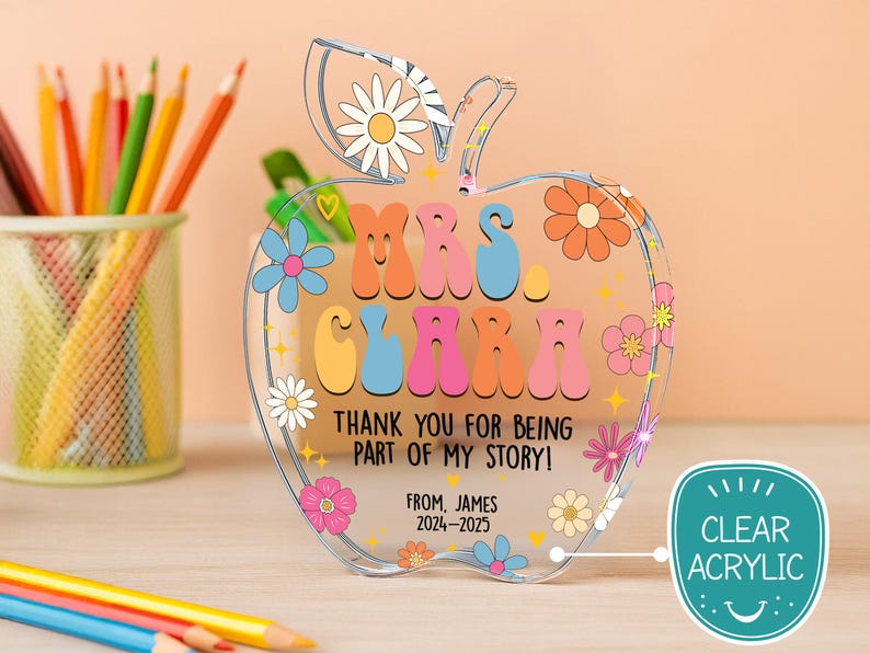 Teacher Appreciation Gifts, Apple Plaque for Teacher, Personalized Teacher Gift Idea, Custom Teacher Classroom Gifts, Back to School Gift