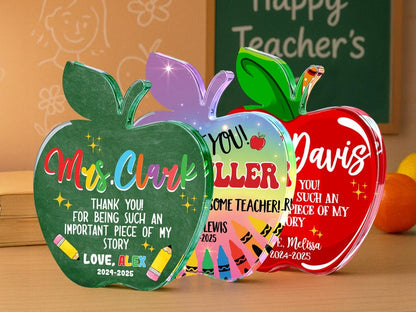 Teacher Appreciation Gifts, Apple Plaque for Teacher, Personalized Teacher Gift Idea, Custom Teacher Classroom Gifts, Back to School Gift