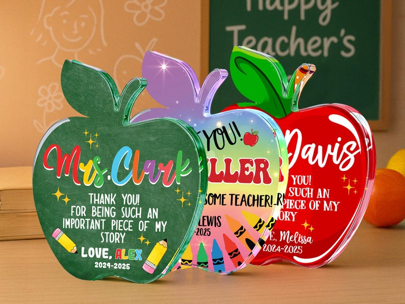Teacher Appreciation Gifts, Apple Plaque for Teacher, Personalized Teacher Gift Idea, Custom Teacher Classroom Gifts, Back to School Gift