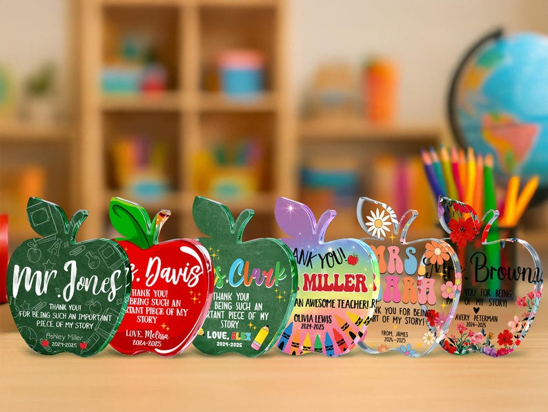 Teacher Appreciation Gifts, Apple Plaque for Teacher, Personalized Teacher Gift Idea, Custom Teacher Classroom Gifts, Back to School Gift