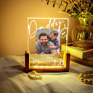 Daddy & Us Personalized LED Light Photo Print for Dad Dad Gift from Son - Fathers Day Gift from Daughter - Dad Photo Gift - Dad Birthday