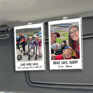 Photo Car Visor Clip, Fathers Day Gifts, Drive Safe Daddy Gift Idea, Gift for Grandpa, Father s Day Picture Frame Dad Gift