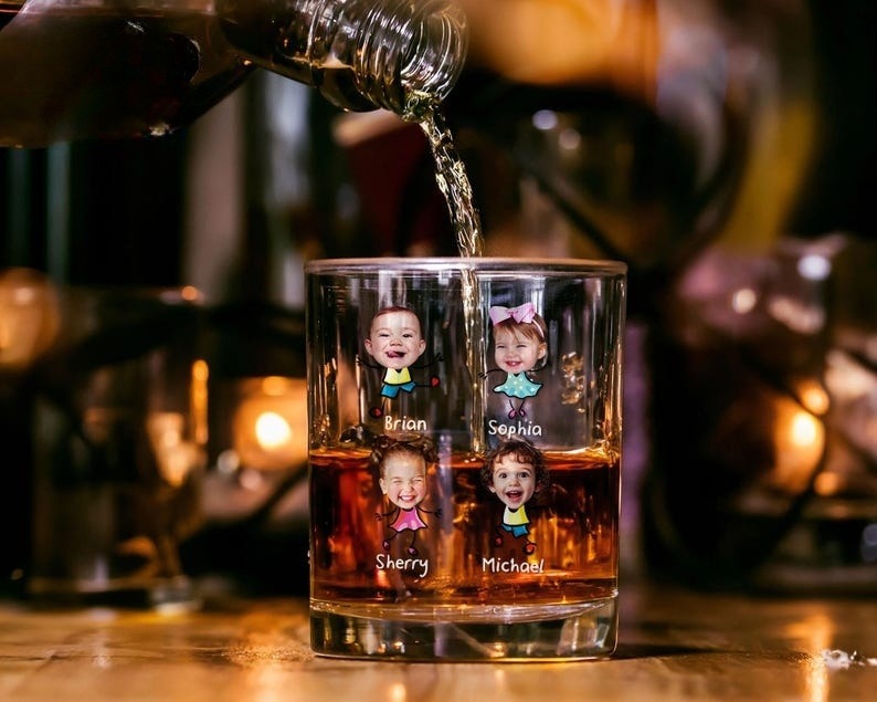 To Dad From The Reasons You Drink, Funny Whiskey Glass for Dad, Fathers Day Gifts, Dad Birthday Gift, Dad Gift From Daughter Son, Wine Glass