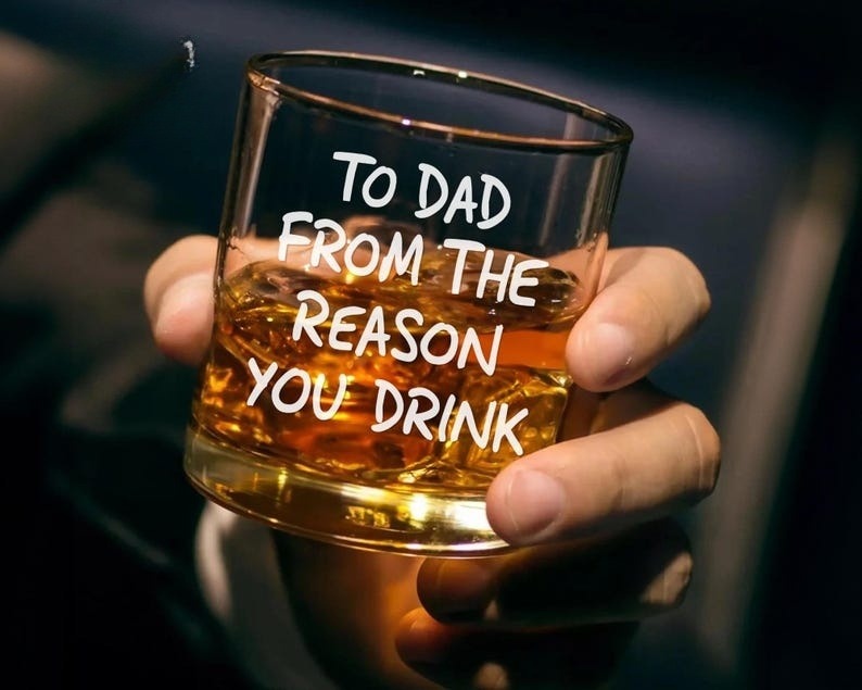 To Dad From The Reasons You Drink, Funny Whiskey Glass for Dad, Fathers Day Gifts, Dad Birthday Gift, Dad Gift From Daughter Son, Wine Glass