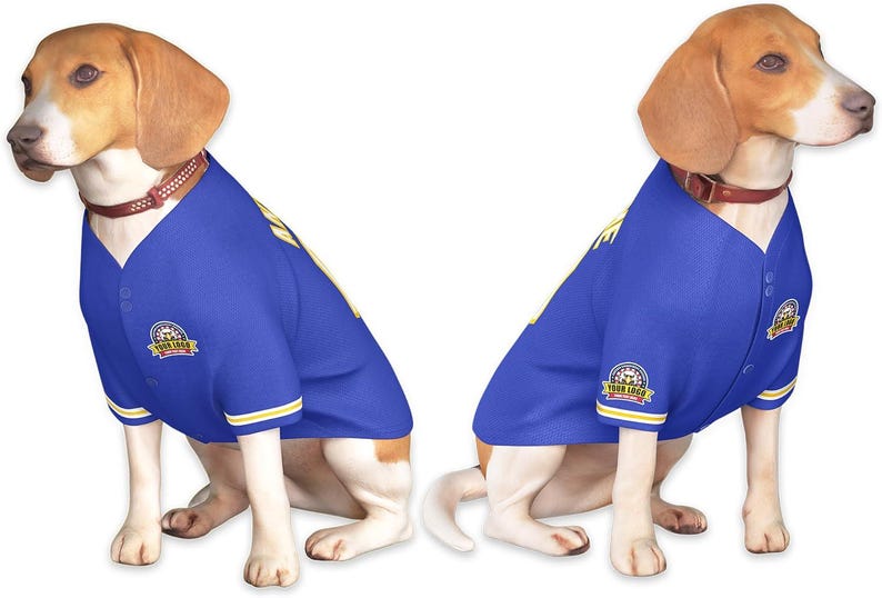 Custom Dog Jersey, Personalized Stitched or Printed Name Number Logo - Team Dog Shirt, Pet Jersey Softball Style Outfit for Small Dogs Cats
