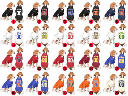 Custom Dog Jersey, Personalized Stitched or Printed Name Number Logo - Team Dog Shirt, Pet Jersey Softball Style Outfit for Small Dogs Cats