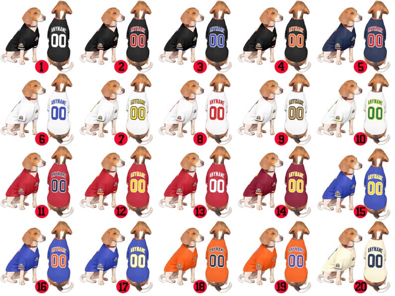Custom Dog Jersey, Personalized Stitched or Printed Name Number Logo - Team Dog Shirt, Pet Jersey Softball Style Outfit for Small Dogs Cats