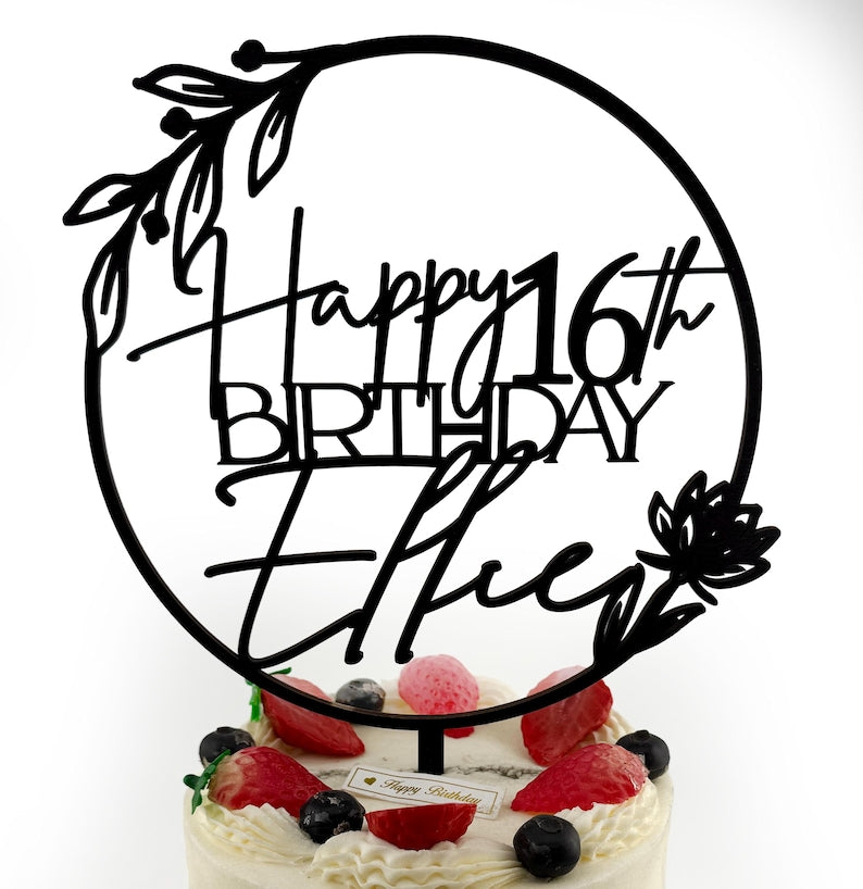 Custom Birthday Cake Topper: Personalized Acrylic Party Decor