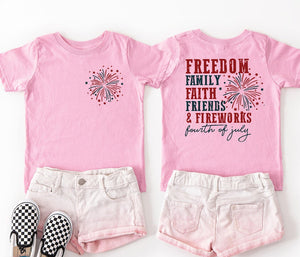 Freedom Family Faith Friends Shirt Christian Patriotic Shirt 4th of July USA T-Shirt Faith Over Fear Tee, 4th Of July Gift