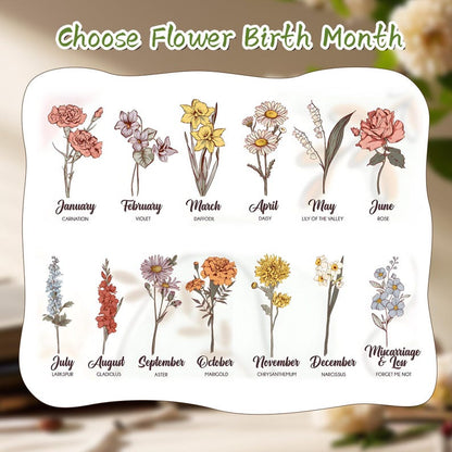 Grandma's Garden Birth Month Flowers Personalized Acrylic LED Night Light,Custom Floral LED Ligh with Your Name,Christmas Gifts for Mom Nana